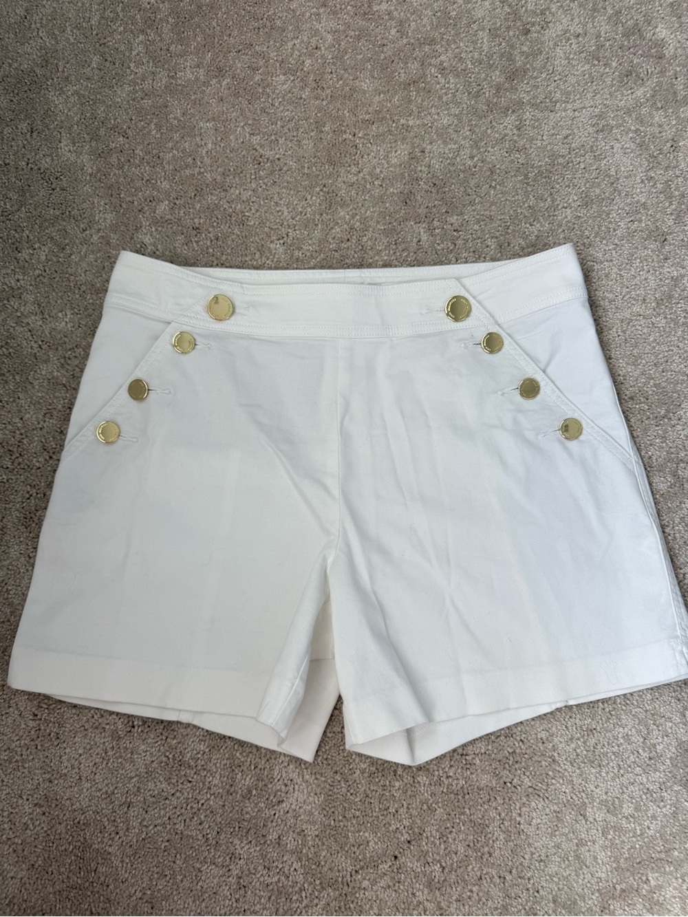 Lilly Pulitzer White Shorts with Gold Buttons